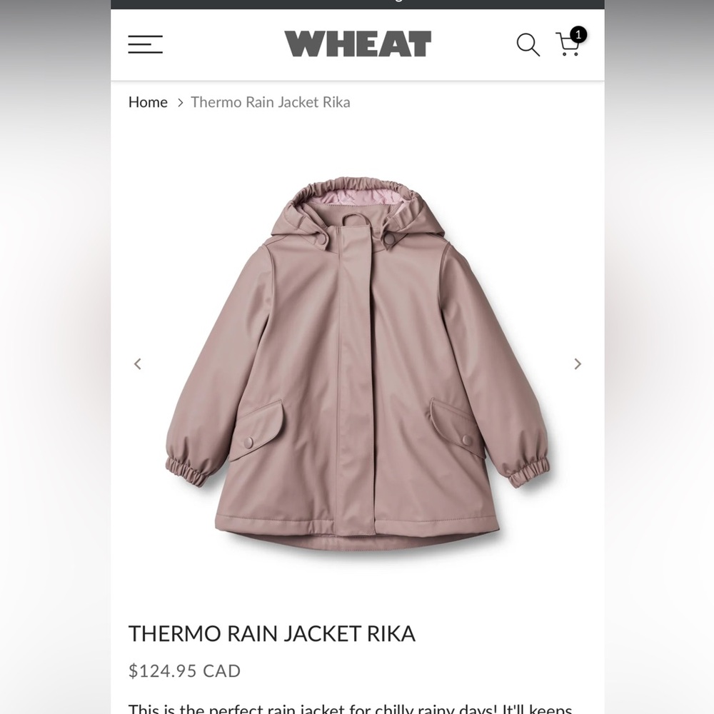 Wheat THERMO RAIN JACKET RIKA - DUSTY LAVENDER
